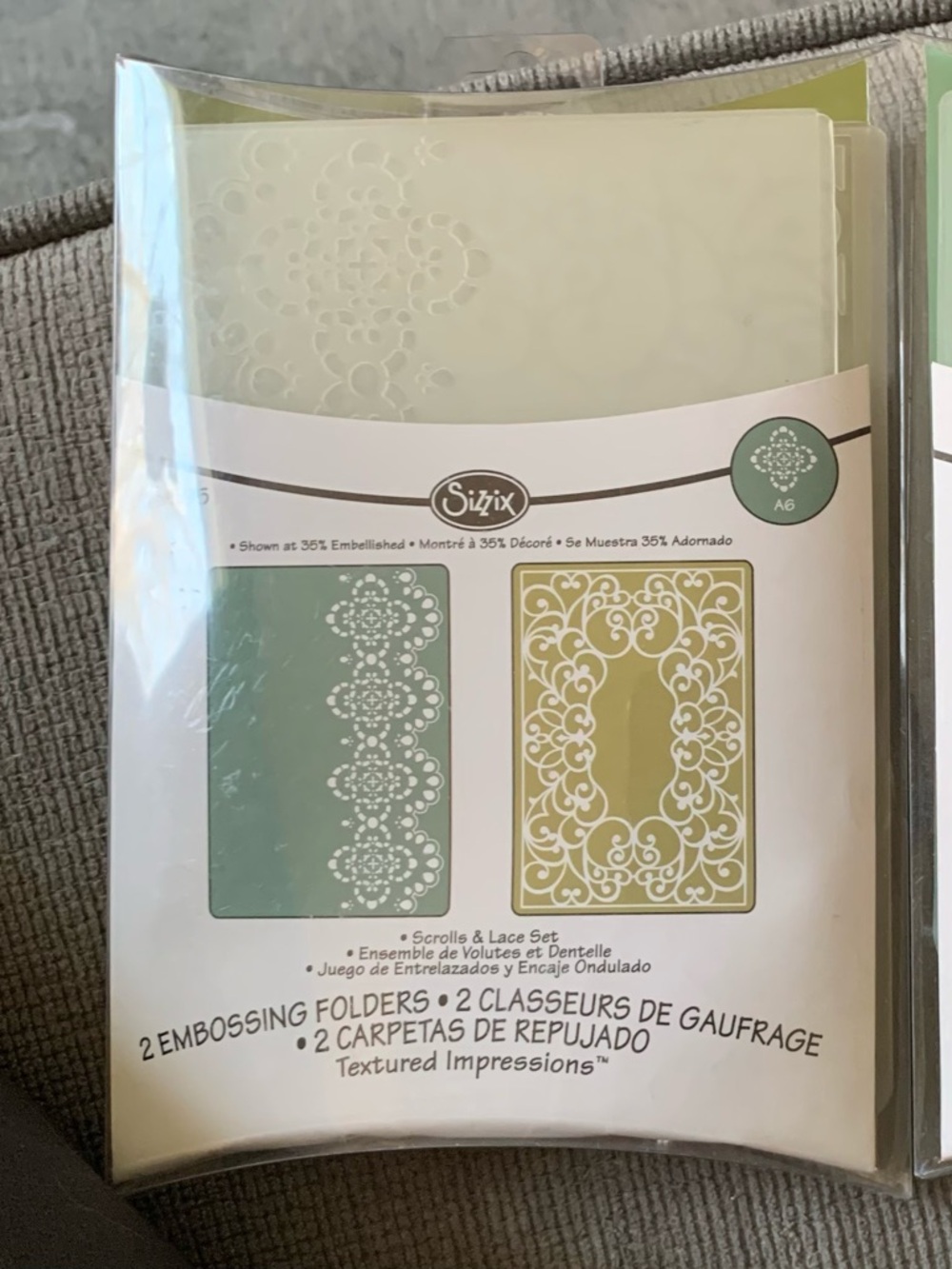 Sizzix Embossing Folder Set - Green & Cream